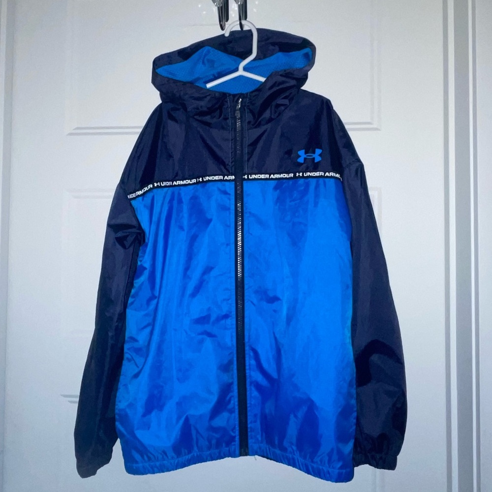 UA Kids Navy and Royal Blue Raincoat Youth Medium YMD 10-12y